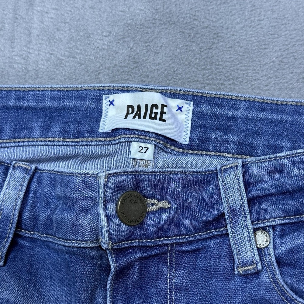 Paige Jeans Womens 27x27 Verdugo Ankle Stretch Denim USA Midrise Boho - Picture 2 of 9